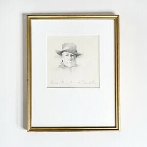 1977 Priscilla Treacy, Hommage à Rembrandt Framed Original Pencil Portrait Study